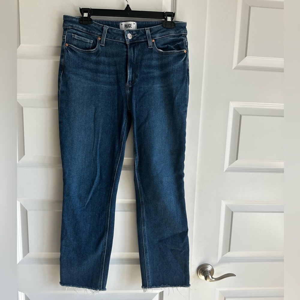 Paige Cindy High-Rise Straight Leg Jeans Dark Wash- 29 - Picture 3 of 6
